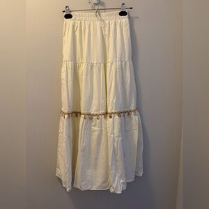 Elegant Cream Tiered Skirt